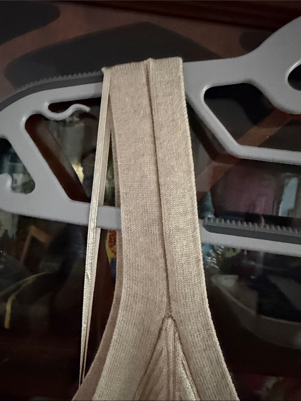 Olive & Oak Ribbed V-Neck Maxi Dress in Beige - Picture 6 of 8